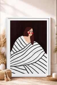 HOMEPACK Ahşap Çerçeveli Tablo Çerçeveli Poster Sanatsal Modern Duvar Dekoru TK-856