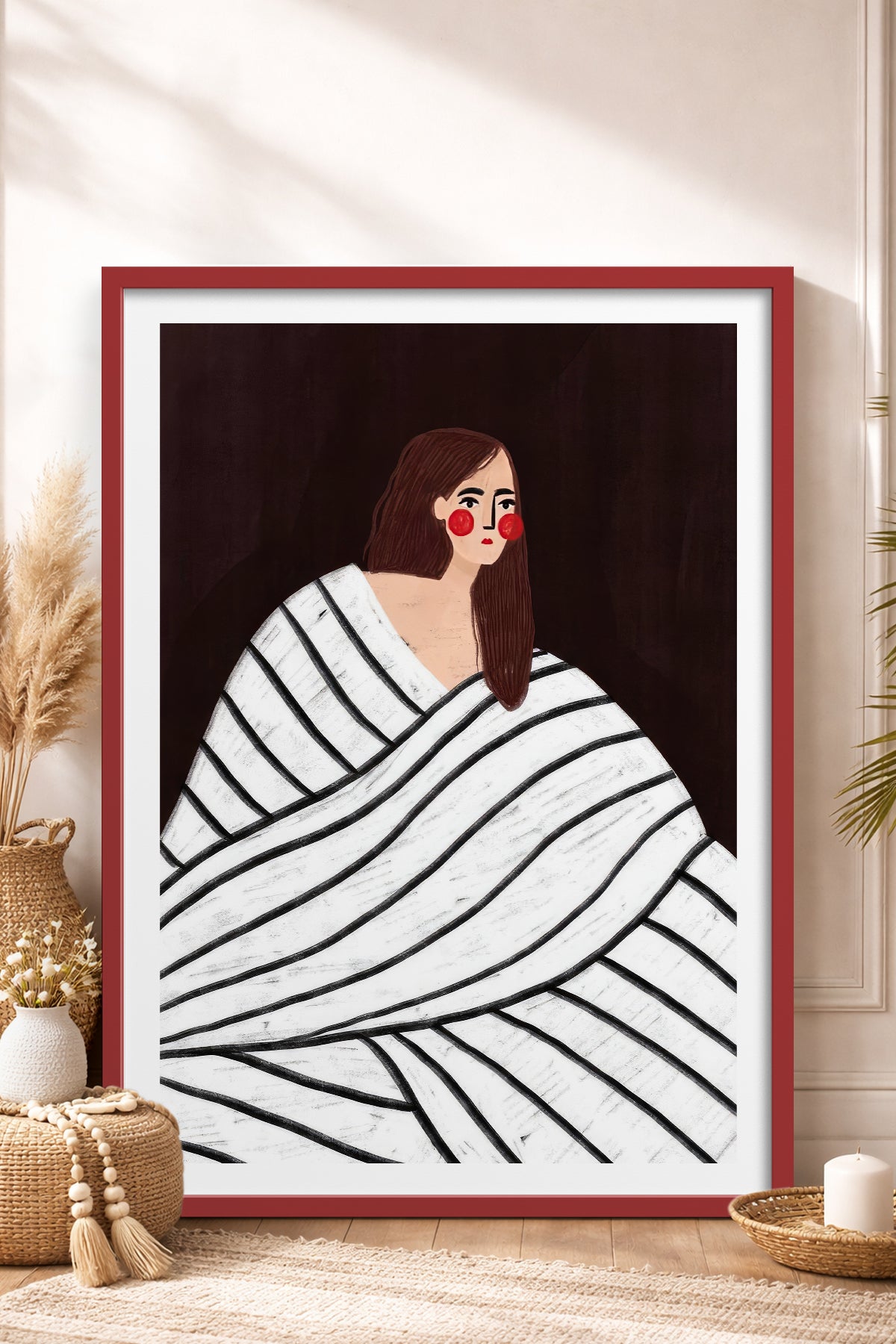 HOMEPACK Ahşap Çerçeveli Tablo Çerçeveli Poster Sanatsal Modern Duvar Dekoru TK-856