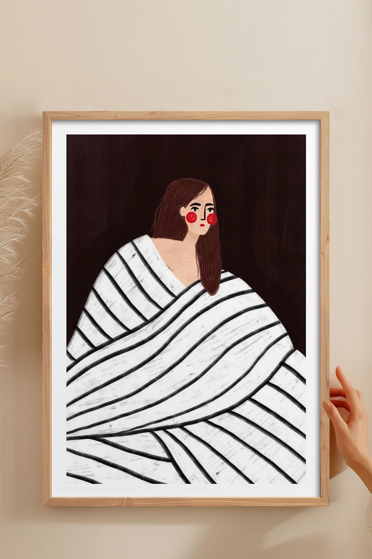 HOMEPACK Ahşap Çerçeveli Tablo Çerçeveli Poster Sanatsal Modern Duvar Dekoru TK-856