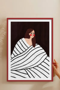 HOMEPACK Ahşap Çerçeveli Tablo Çerçeveli Poster Sanatsal Modern Duvar Dekoru TK-856