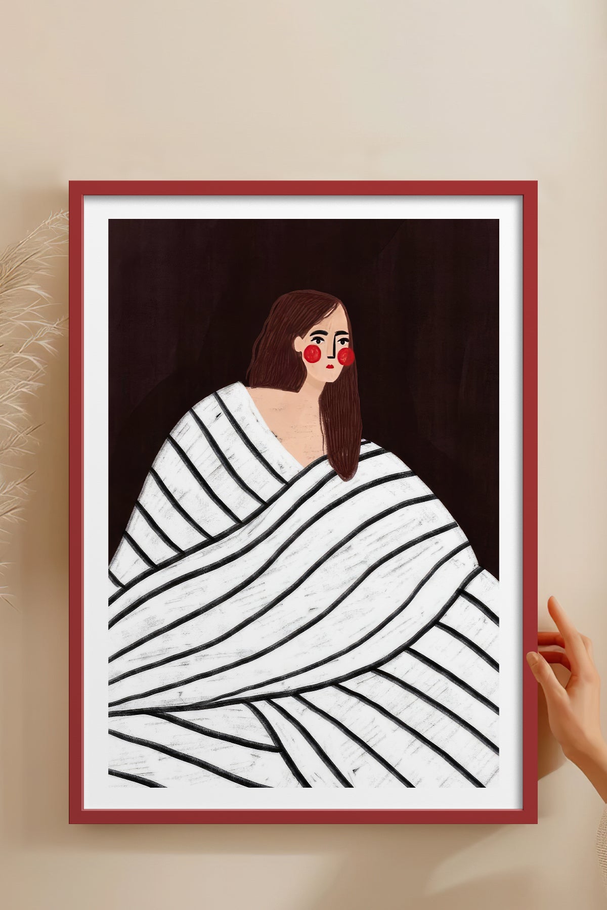 HOMEPACK Ahşap Çerçeveli Tablo Çerçeveli Poster Sanatsal Modern Duvar Dekoru TK-856