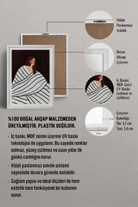 HOMEPACK Ahşap Çerçeveli Tablo Çerçeveli Poster Sanatsal Modern Duvar Dekoru TK-856