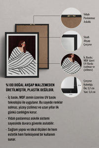 HOMEPACK Ahşap Çerçeveli Tablo Çerçeveli Poster Sanatsal Modern Duvar Dekoru TK-856
