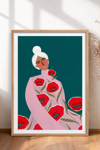 HOMEPACK Ahşap Çerçeveli Tablo Çerçeveli Poster Sanatsal Modern Duvar Dekoru TK-857