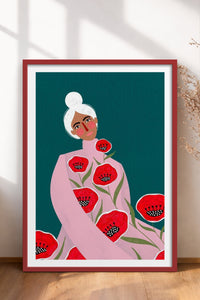 HOMEPACK Ahşap Çerçeveli Tablo Çerçeveli Poster Sanatsal Modern Duvar Dekoru TK-857