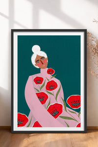 HOMEPACK Ahşap Çerçeveli Tablo Çerçeveli Poster Sanatsal Modern Duvar Dekoru TK-857