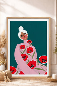 HOMEPACK Ahşap Çerçeveli Tablo Çerçeveli Poster Sanatsal Modern Duvar Dekoru TK-857