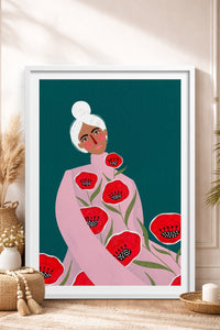 HOMEPACK Ahşap Çerçeveli Tablo Çerçeveli Poster Sanatsal Modern Duvar Dekoru TK-857