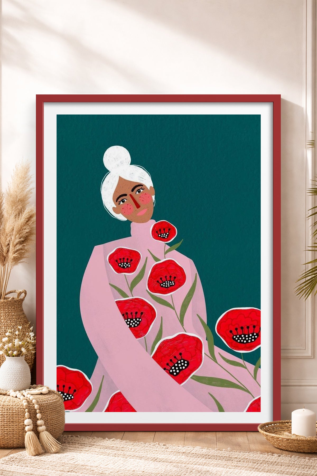 HOMEPACK Ahşap Çerçeveli Tablo Çerçeveli Poster Sanatsal Modern Duvar Dekoru TK-857