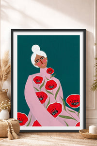 HOMEPACK Ahşap Çerçeveli Tablo Çerçeveli Poster Sanatsal Modern Duvar Dekoru TK-857