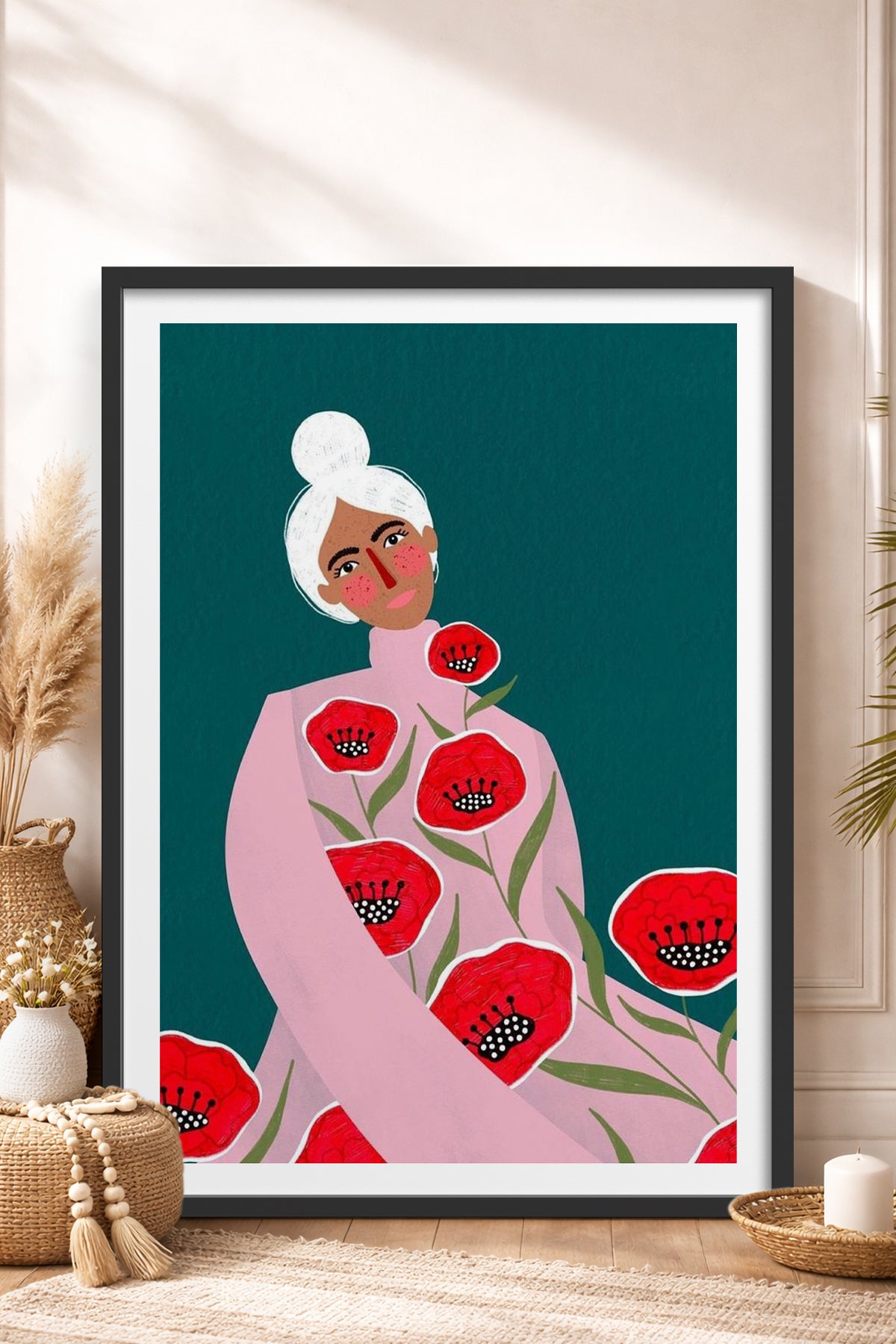 HOMEPACK Ahşap Çerçeveli Tablo Çerçeveli Poster Sanatsal Modern Duvar Dekoru TK-857