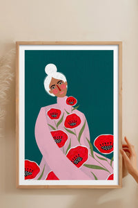 HOMEPACK Ahşap Çerçeveli Tablo Çerçeveli Poster Sanatsal Modern Duvar Dekoru TK-857