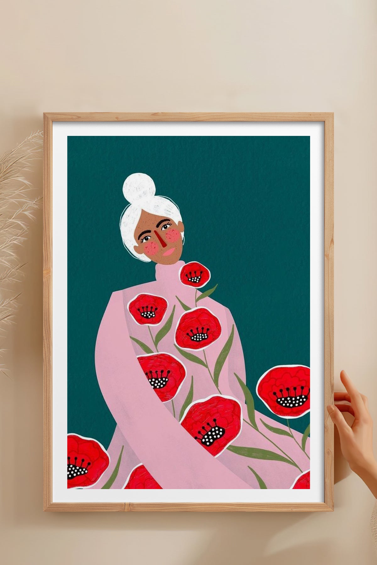 HOMEPACK Ahşap Çerçeveli Tablo Çerçeveli Poster Sanatsal Modern Duvar Dekoru TK-857