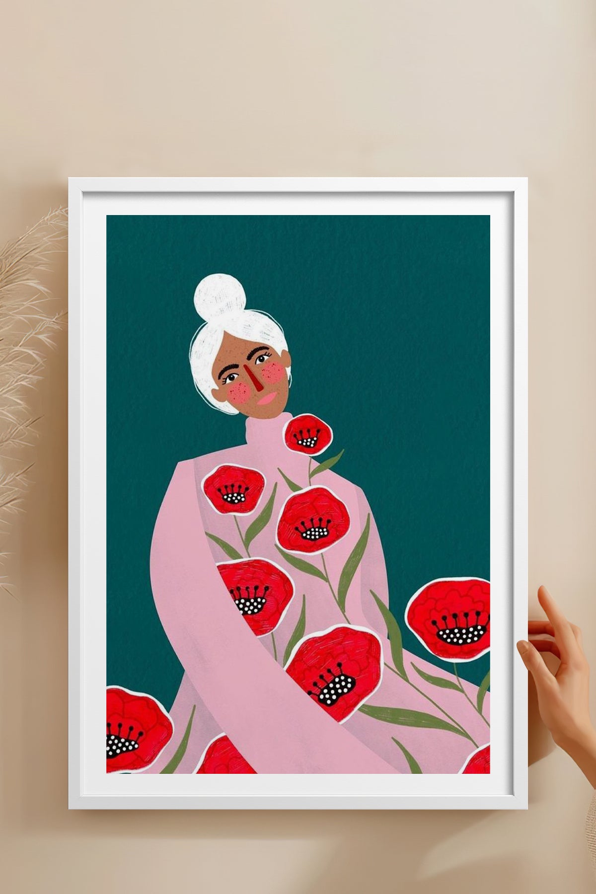HOMEPACK Ahşap Çerçeveli Tablo Çerçeveli Poster Sanatsal Modern Duvar Dekoru TK-857