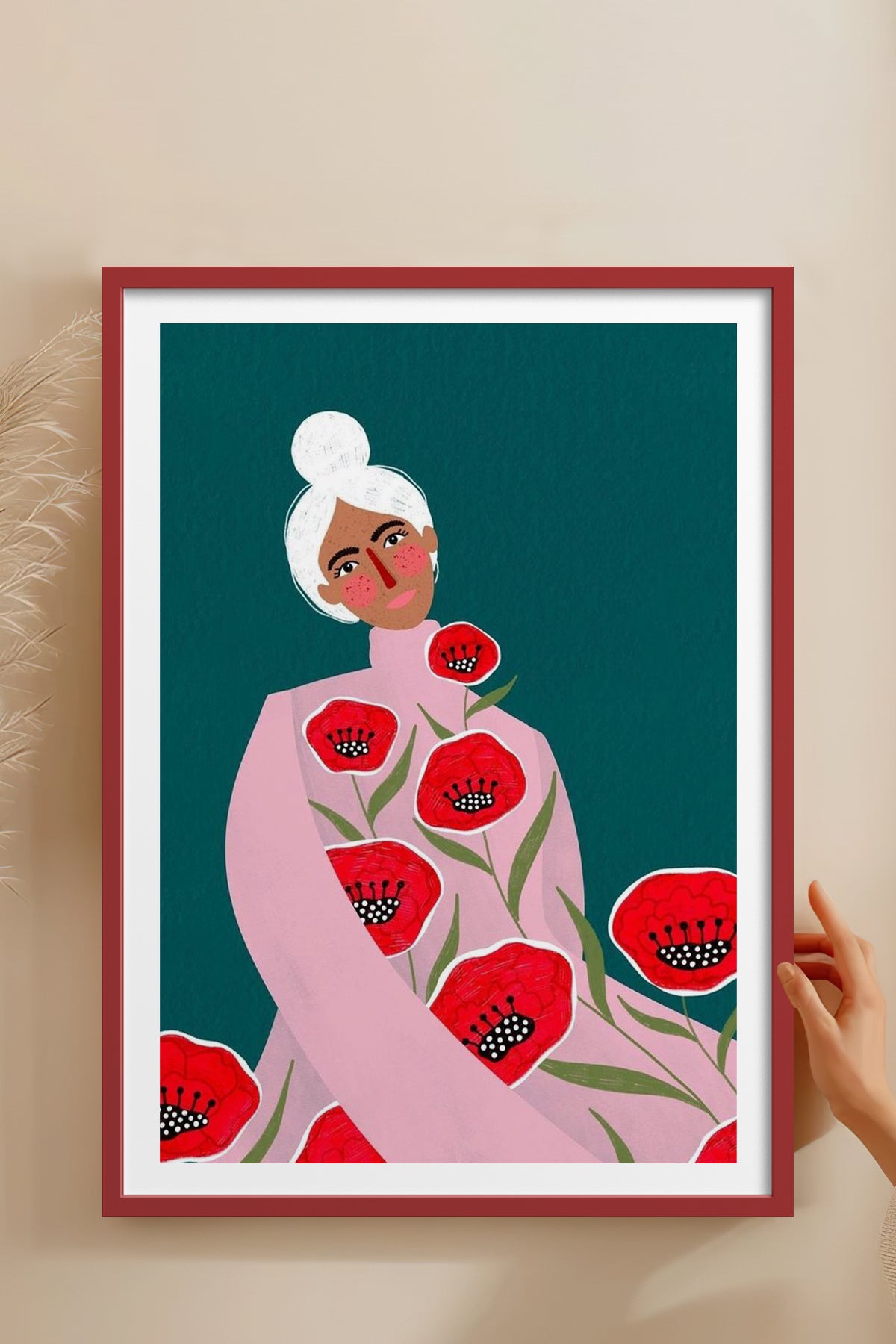 HOMEPACK Ahşap Çerçeveli Tablo Çerçeveli Poster Sanatsal Modern Duvar Dekoru TK-857