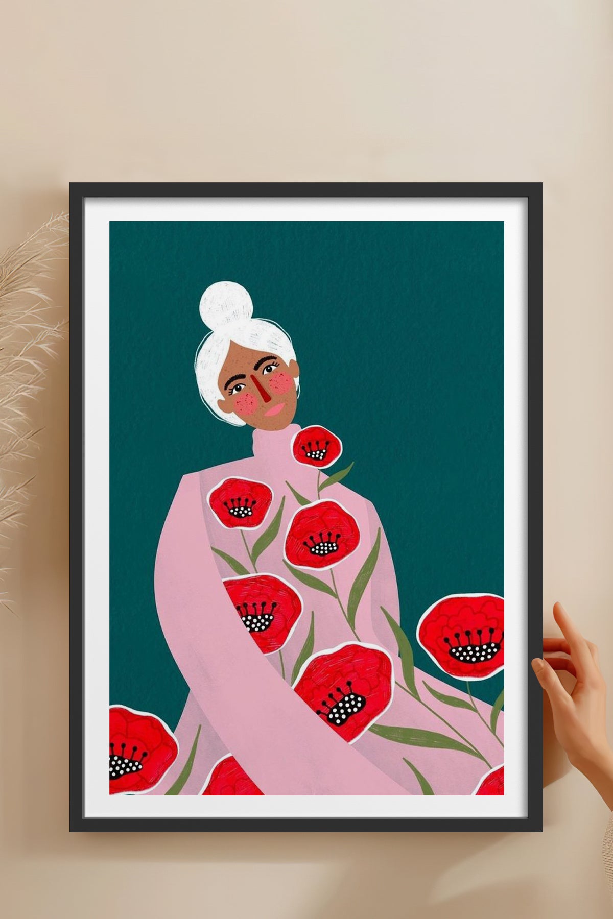 HOMEPACK Ahşap Çerçeveli Tablo Çerçeveli Poster Sanatsal Modern Duvar Dekoru TK-857