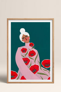 HOMEPACK Ahşap Çerçeveli Tablo Çerçeveli Poster Sanatsal Modern Duvar Dekoru TK-857