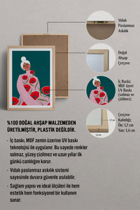 HOMEPACK Ahşap Çerçeveli Tablo Çerçeveli Poster Sanatsal Modern Duvar Dekoru TK-857