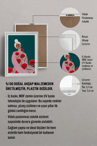 HOMEPACK Ahşap Çerçeveli Tablo Çerçeveli Poster Sanatsal Modern Duvar Dekoru TK-857