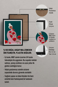HOMEPACK Ahşap Çerçeveli Tablo Çerçeveli Poster Sanatsal Modern Duvar Dekoru TK-857