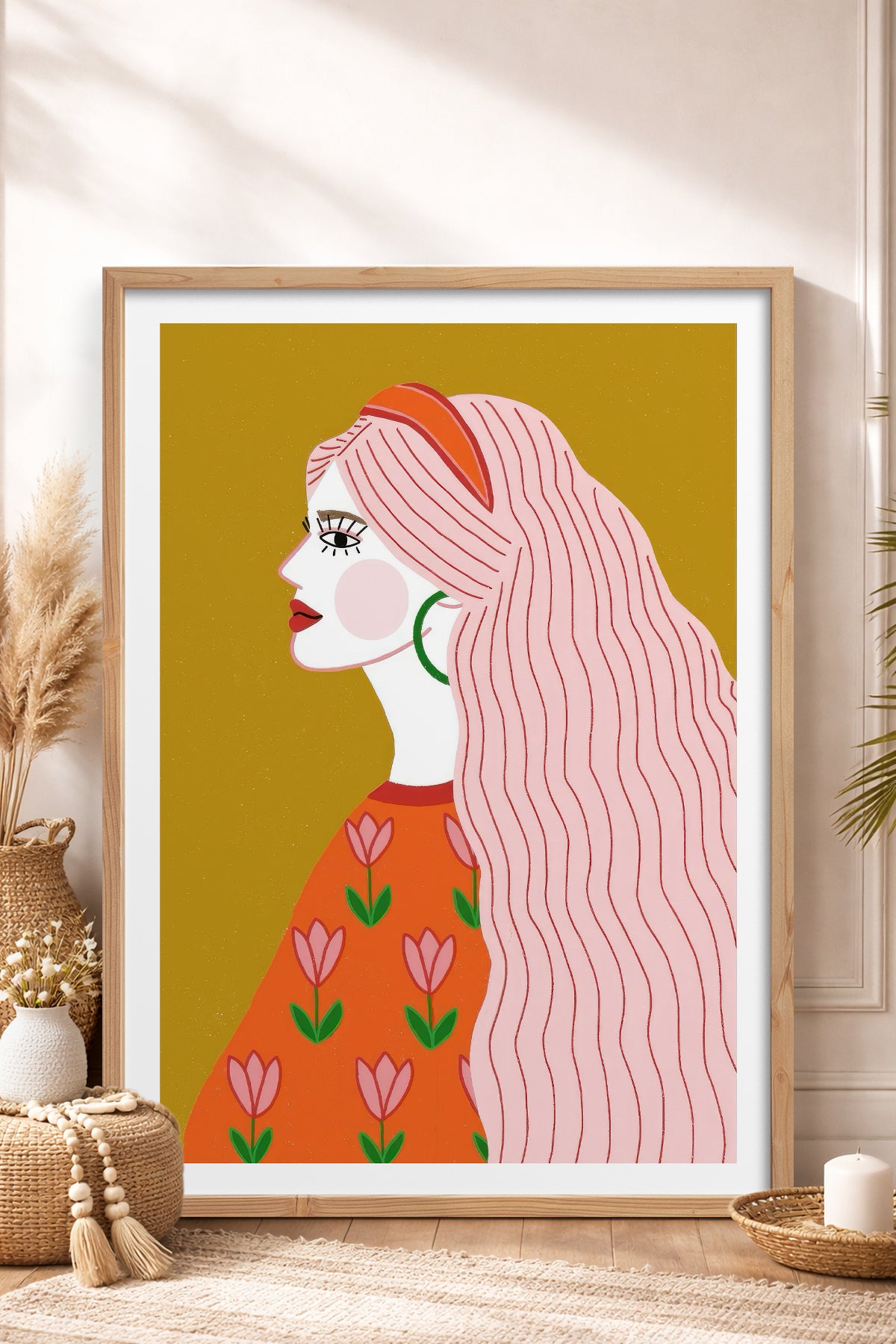 HOMEPACK Ahşap Çerçeveli Tablo Çerçeveli Poster Sanatsal Modern Duvar Dekoru TK-858