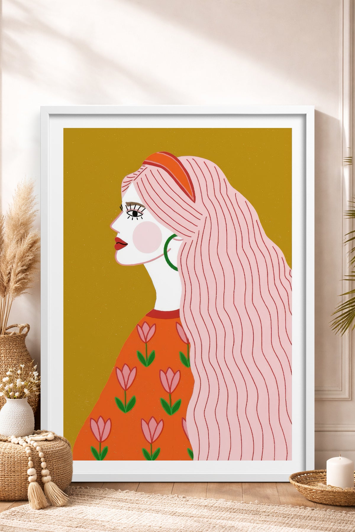 HOMEPACK Ahşap Çerçeveli Tablo Çerçeveli Poster Sanatsal Modern Duvar Dekoru TK-858