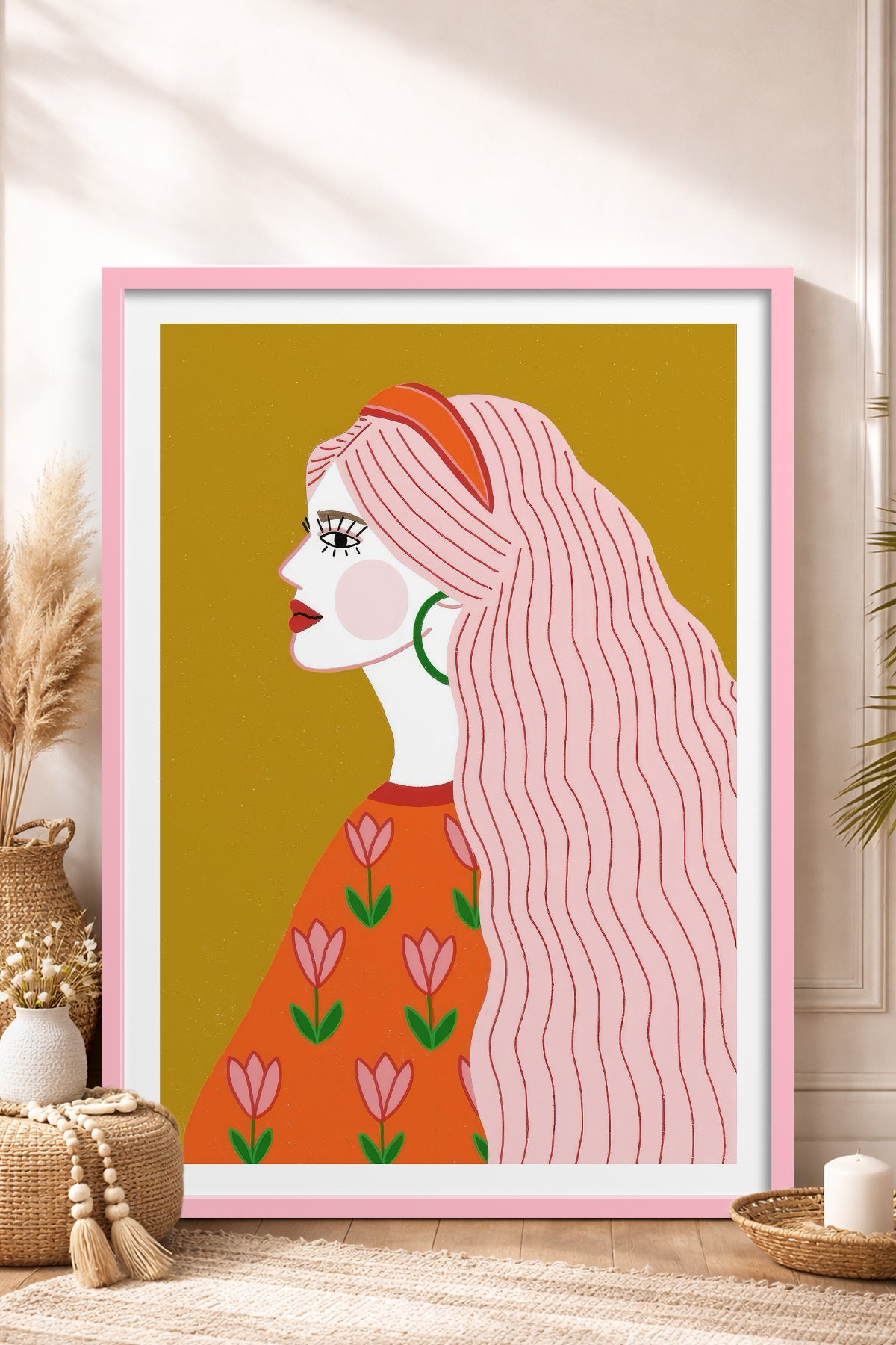 HOMEPACK Ahşap Çerçeveli Tablo Çerçeveli Poster Sanatsal Modern Duvar Dekoru TK-858