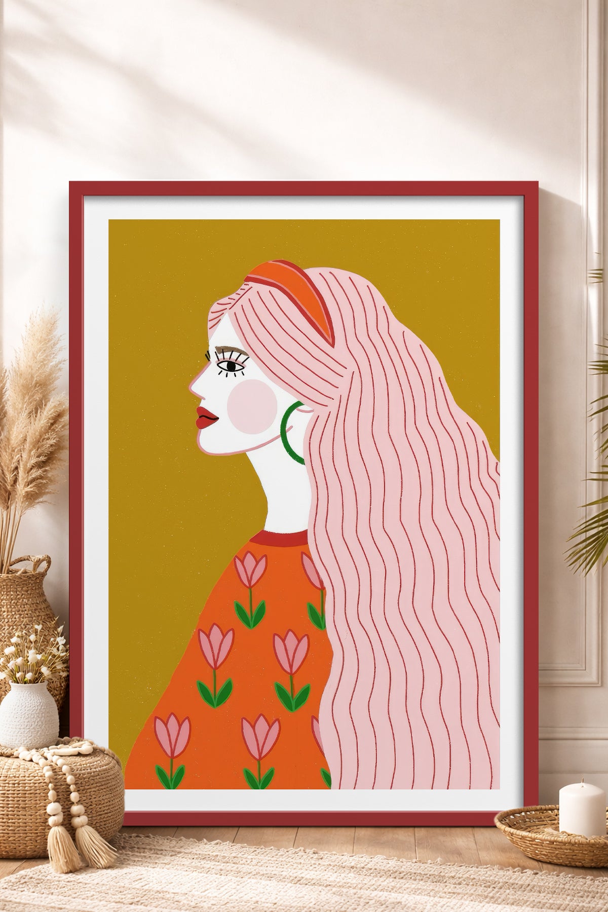 HOMEPACK Ahşap Çerçeveli Tablo Çerçeveli Poster Sanatsal Modern Duvar Dekoru TK-858