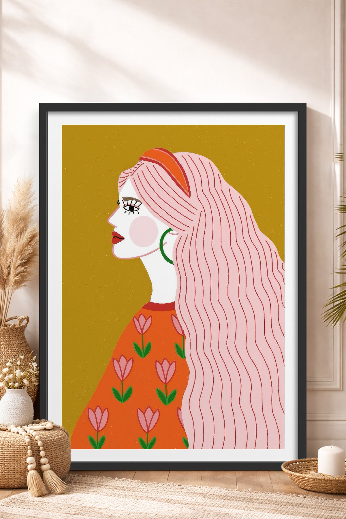 HOMEPACK Ahşap Çerçeveli Tablo Çerçeveli Poster Sanatsal Modern Duvar Dekoru TK-858