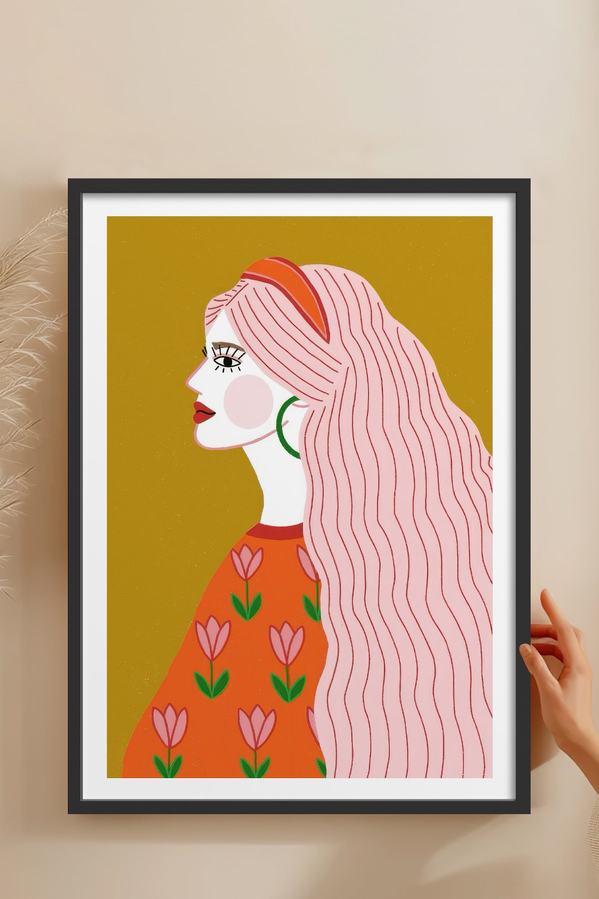 HOMEPACK Ahşap Çerçeveli Tablo Çerçeveli Poster Sanatsal Modern Duvar Dekoru TK-858