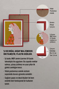 HOMEPACK Ahşap Çerçeveli Tablo Çerçeveli Poster Sanatsal Modern Duvar Dekoru TK-858