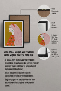 HOMEPACK Ahşap Çerçeveli Tablo Çerçeveli Poster Sanatsal Modern Duvar Dekoru TK-858