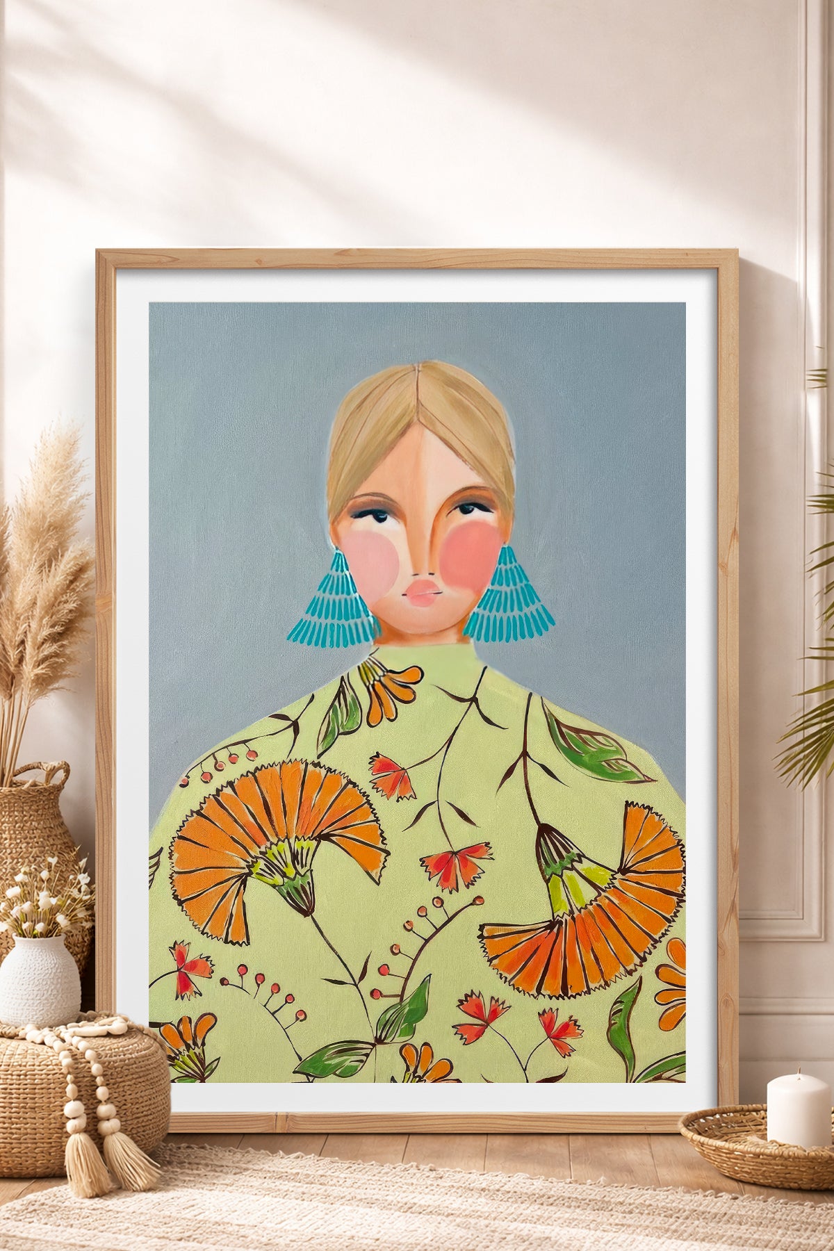 HOMEPACK Ahşap Çerçeveli Tablo Çerçeveli Poster Sanatsal Modern Duvar Dekoru TK-860