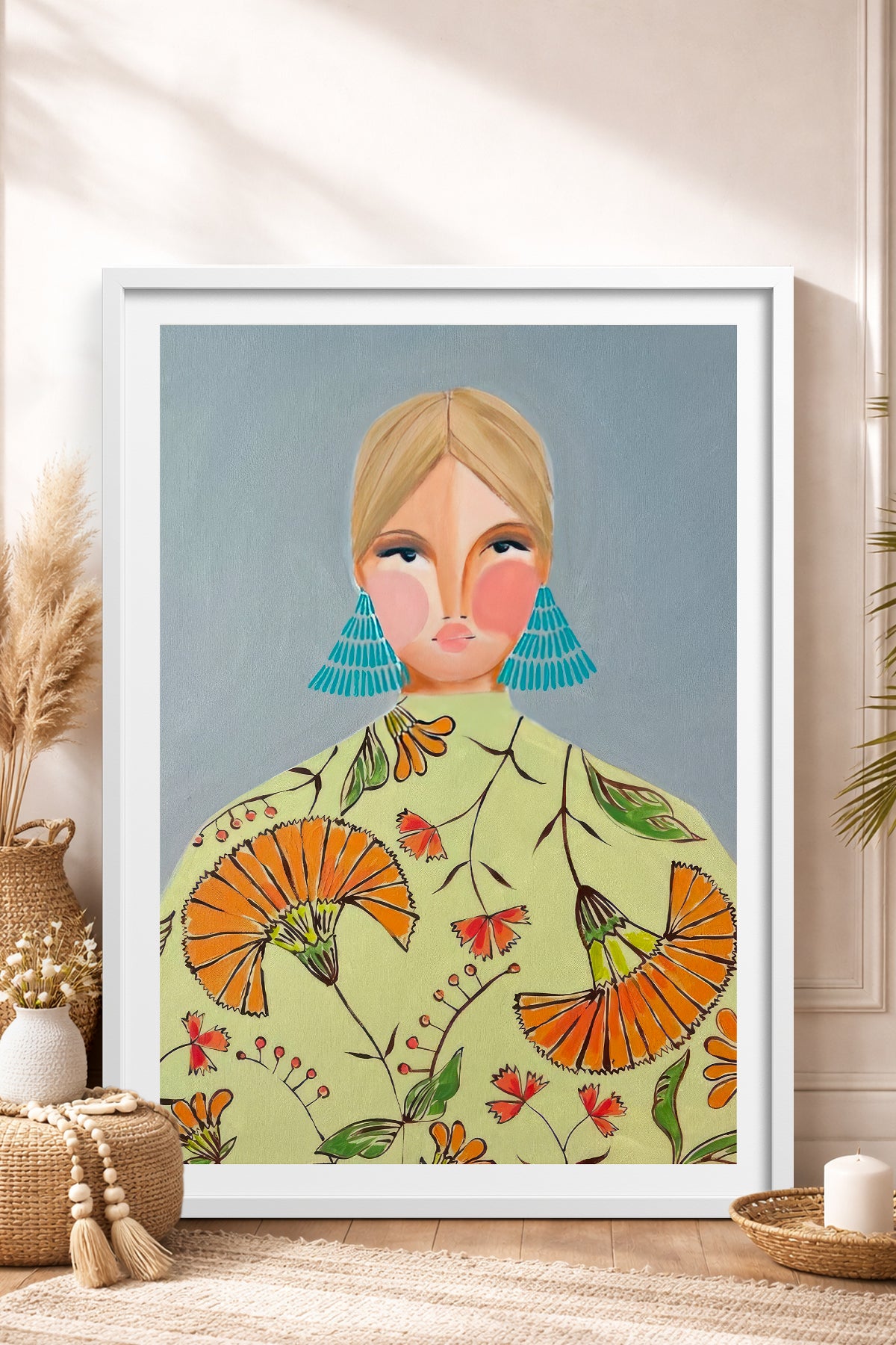 HOMEPACK Ahşap Çerçeveli Tablo Çerçeveli Poster Sanatsal Modern Duvar Dekoru TK-860
