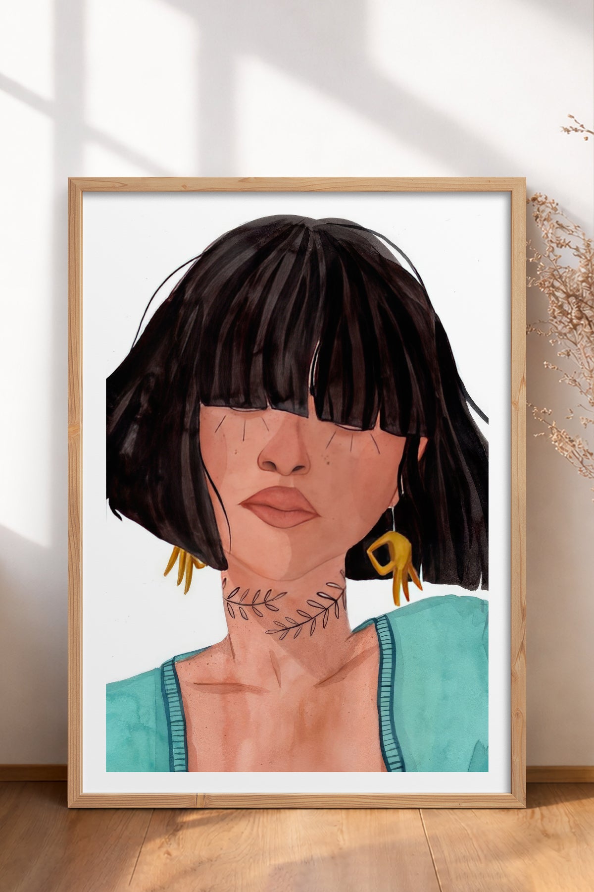 HOMEPACK Ahşap Çerçeveli Tablo Çerçeveli Poster Sanatsal Modern Duvar Dekoru TK-861