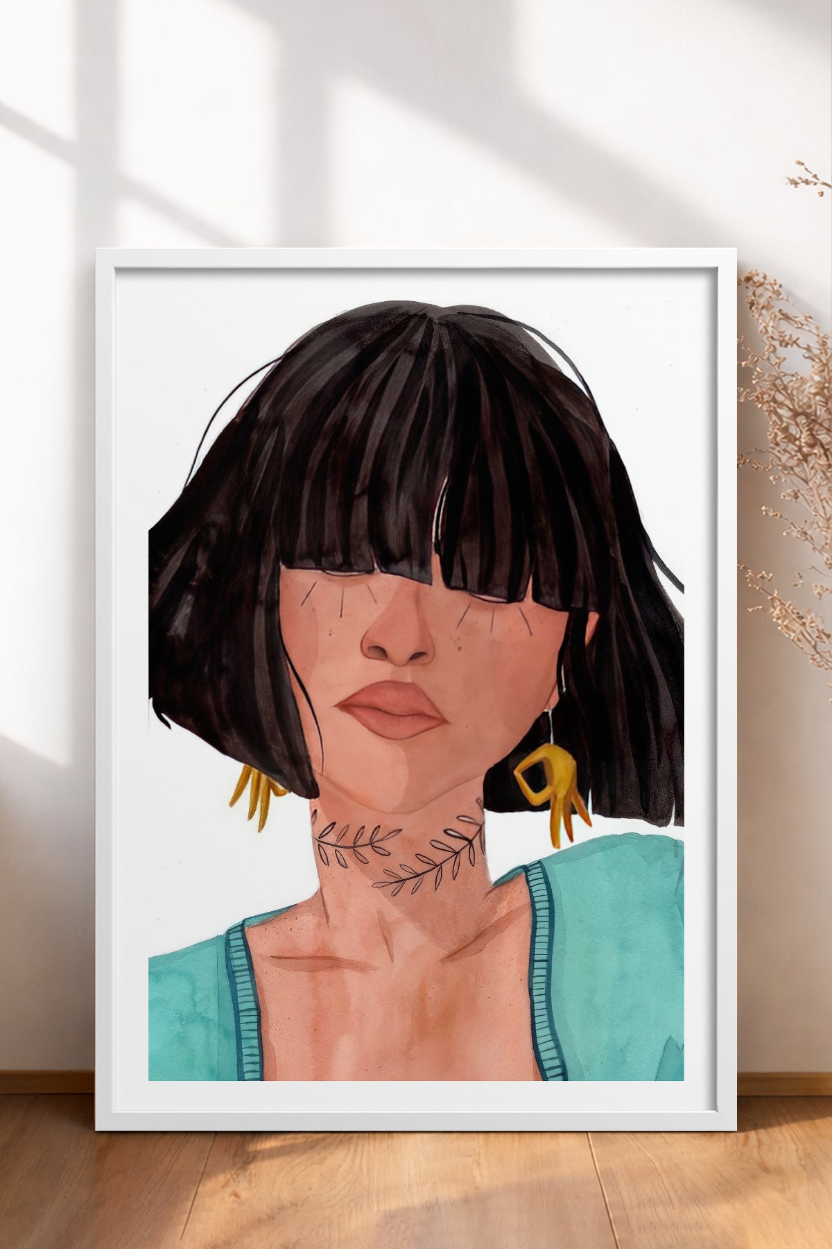 HOMEPACK Ahşap Çerçeveli Tablo Çerçeveli Poster Sanatsal Modern Duvar Dekoru TK-861