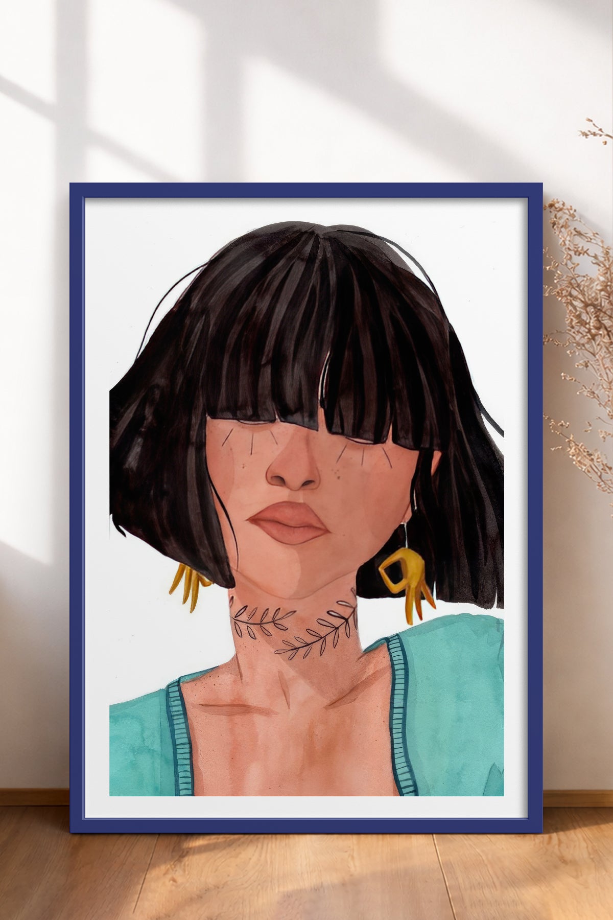 HOMEPACK Ahşap Çerçeveli Tablo Çerçeveli Poster Sanatsal Modern Duvar Dekoru TK-861