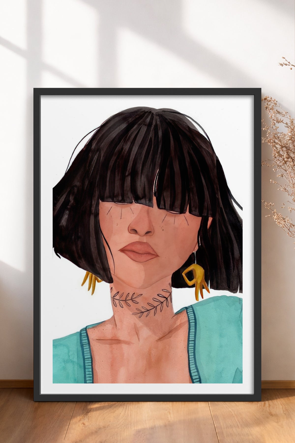 HOMEPACK Ahşap Çerçeveli Tablo Çerçeveli Poster Sanatsal Modern Duvar Dekoru TK-861