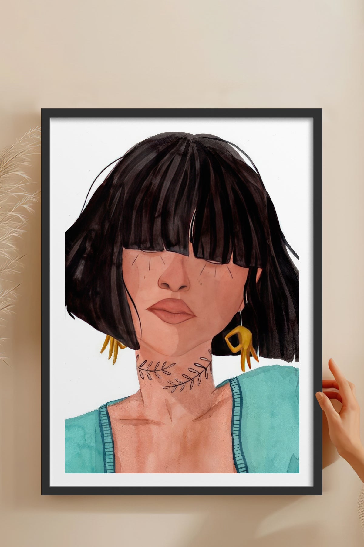 HOMEPACK Ahşap Çerçeveli Tablo Çerçeveli Poster Sanatsal Modern Duvar Dekoru TK-861