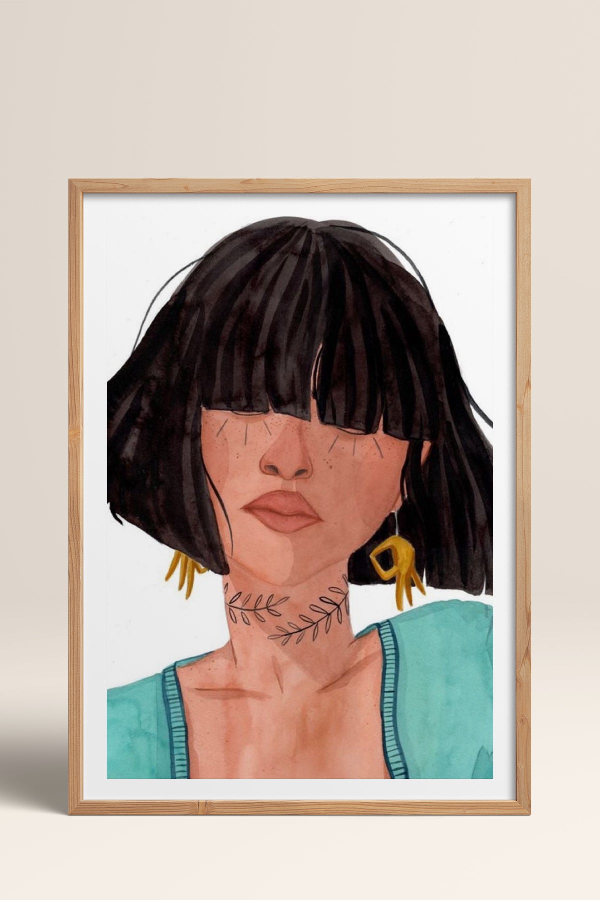 HOMEPACK Ahşap Çerçeveli Tablo Çerçeveli Poster Sanatsal Modern Duvar Dekoru TK-861