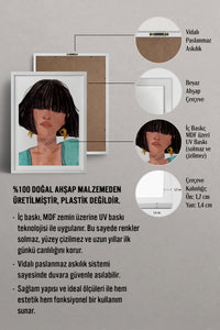HOMEPACK Ahşap Çerçeveli Tablo Çerçeveli Poster Sanatsal Modern Duvar Dekoru TK-861