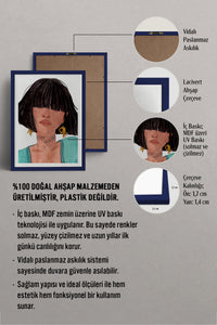 HOMEPACK Ahşap Çerçeveli Tablo Çerçeveli Poster Sanatsal Modern Duvar Dekoru TK-861