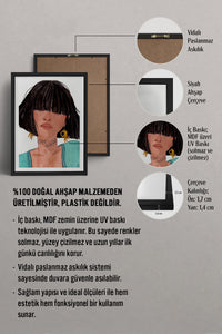 HOMEPACK Ahşap Çerçeveli Tablo Çerçeveli Poster Sanatsal Modern Duvar Dekoru TK-861