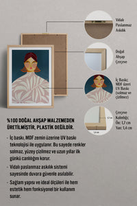 HOMEPACK Ahşap Çerçeveli Tablo Çerçeveli Poster Sanatsal Modern Duvar Dekoru TK-863