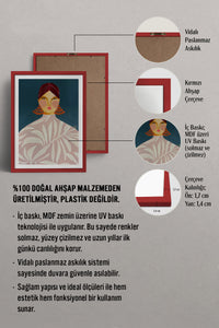 HOMEPACK Ahşap Çerçeveli Tablo Çerçeveli Poster Sanatsal Modern Duvar Dekoru TK-863