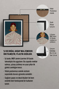 HOMEPACK Ahşap Çerçeveli Tablo Çerçeveli Poster Sanatsal Modern Duvar Dekoru TK-863