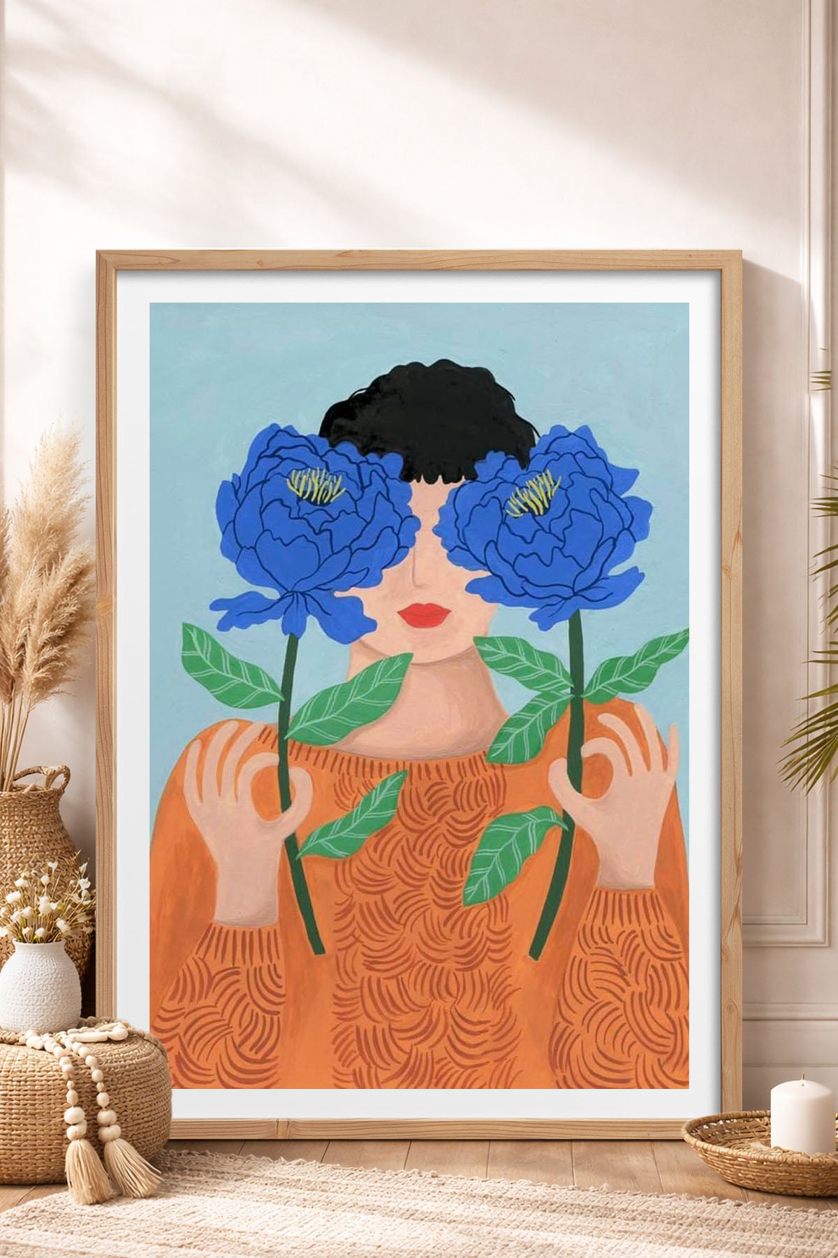 HOMEPACK Ahşap Çerçeveli Tablo Çerçeveli Poster Sanatsal Modern Duvar Dekoru TK-864