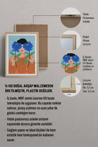 HOMEPACK Ahşap Çerçeveli Tablo Çerçeveli Poster Sanatsal Modern Duvar Dekoru TK-864