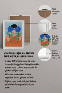 HOMEPACK Ahşap Çerçeveli Tablo Çerçeveli Poster Sanatsal Modern Duvar Dekoru TK-864