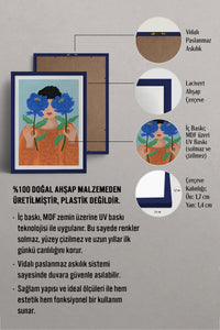 HOMEPACK Ahşap Çerçeveli Tablo Çerçeveli Poster Sanatsal Modern Duvar Dekoru TK-864